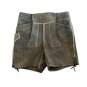 Vintage Gray Suede Lederhosen Shorts Munich Germany